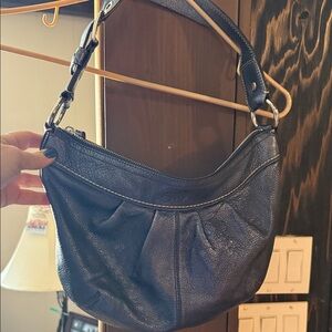 COACH Leather Shoulder Bag Sapphire Blue